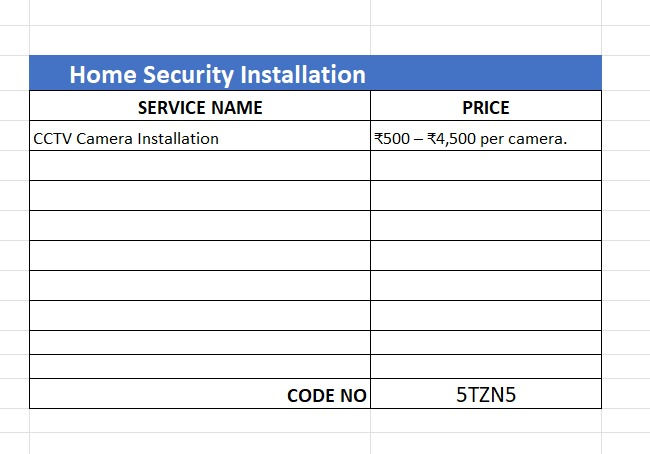 Rate list