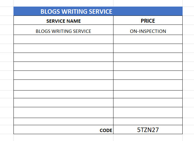 Rate list